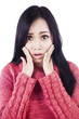 Photo: Expression of shock by beautiful Asian woman isolated in white Expression of shock by beautiful Asian woman isolated in white