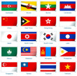 Sticker flags Eastern Asia