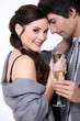 Couple toasting with champagne