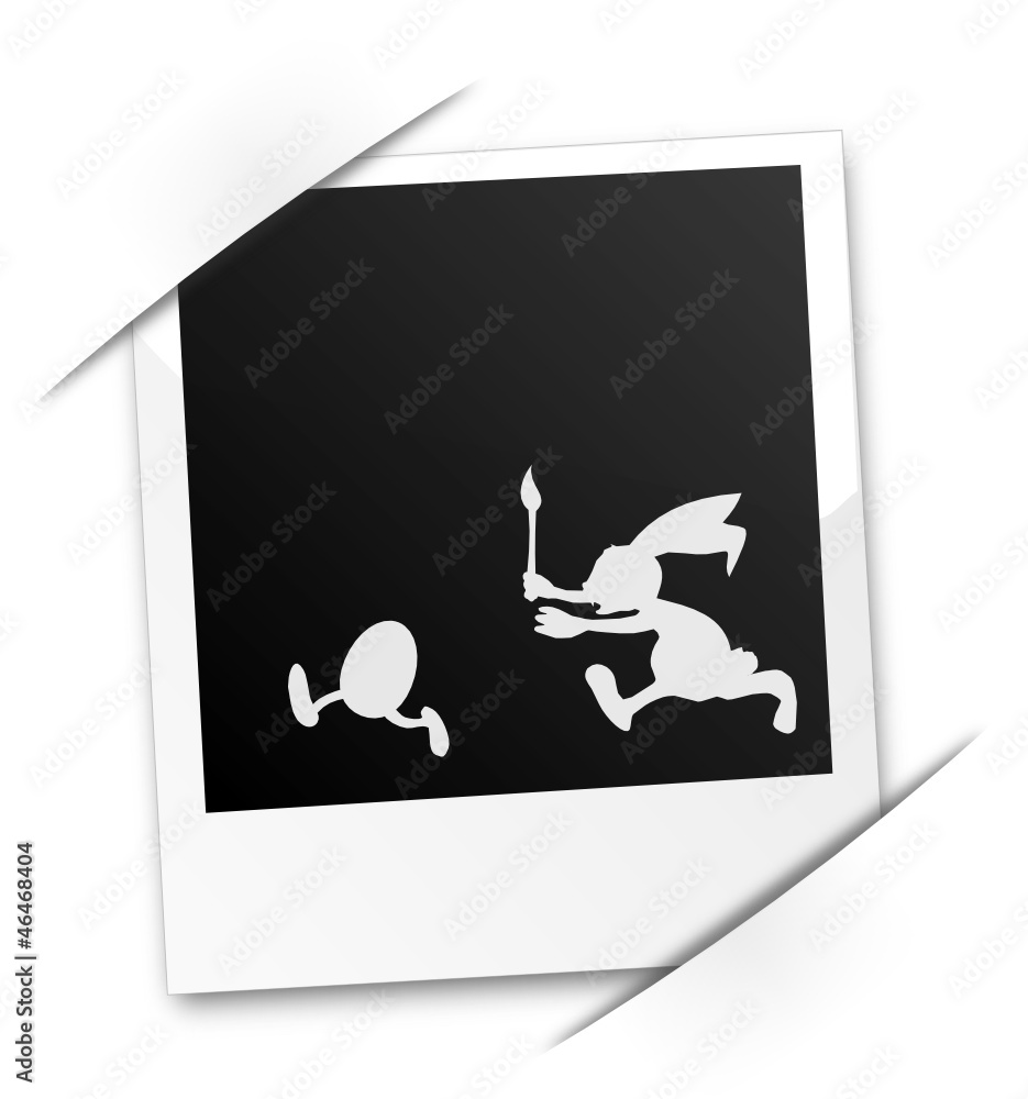 Osterhase mit Ei auf Foto