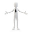 3d man businessman welcoming with open arms