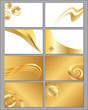Eight gold business cards