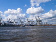 Foto: harbor cranes in Hamburg harbor cranes in Hamburg