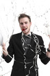 Party guy holding balloons