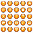 Button Icon Set Rund Orange 2