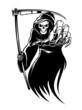Vector: Black death monster with scythe Black death monster with scythe