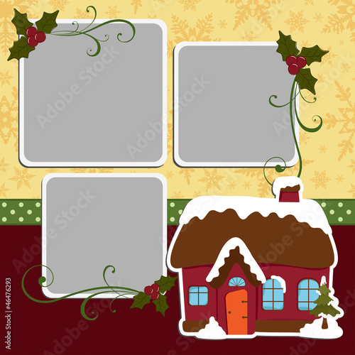 Vector: Cute christmas frame template Cute christmas frame template