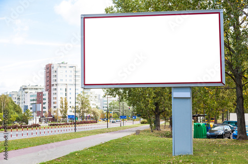 Photo: Blank billboard in city center Blank billboard in city center