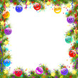 frame with funny christmas balls