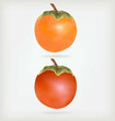 Persimmon on white background