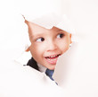 Curious smiling small spy