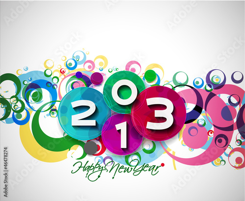 Vector: new year 2013 in colorful background design. Vector illustration new year 2013 in colorful background design. Vector illustration