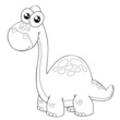 illustration of Cartoon dinosaur outline