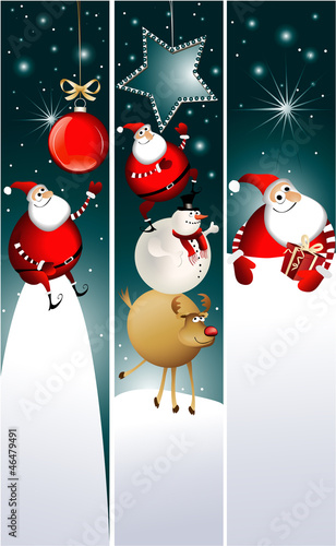 Vector: Christmas banners with Santa Claus Christmas banners with Santa Claus