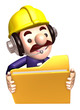 A construction staff hand Grasp the folder. 3D Works Character D