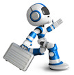 Ran the Blue Robot holding a briefcase. 3D Robot Character Desig