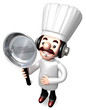 Best Chef male holding a frying pan. 3D Chef Character Design