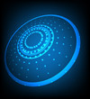 Blue abstract background with glowing lights. Vector