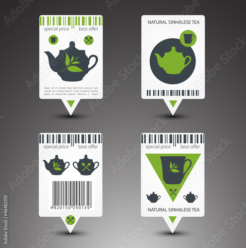 Vector: Set of tea labels. Vector Set of tea labels. Vector