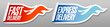 Express delivery stickers set.