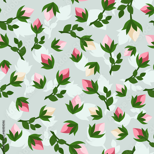 Vector: Seamless pattern with rosebuds. Vector illustration. Seamless pattern with rosebuds. Vector illustration.
