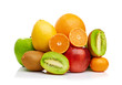 Photo: Composition with fruits isolated on a white Composition with fruits isolated on a white