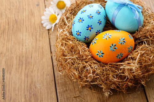 Photo: Easter eggs in the nest Easter eggs in the nest