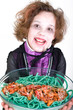 Vampirmädchen mit Halloweengericht