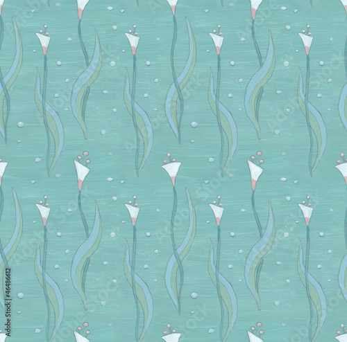 Illustration: Seamless pattern with painting of flowers Seamless pattern with painting of flowers