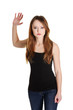 Photo: Frustrated and angry woman with hand up Frustrated and angry woman with hand up