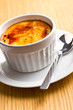 creme brulee in ceramic bowl