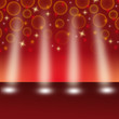 Illustration: Ringe und Sterne vor abstraktem rotem Hintergrund Ringe und Sterne vor abstraktem rotem Hintergrund