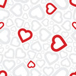 Bright love red heart seamless background pattern