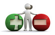 3D Man with plus and minus symbols