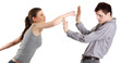 Attractive young couple fighting.