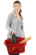 Happy woman with shopping basket