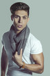 Fashion model with scarf