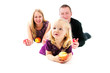 The little girl against parents