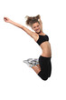 jumping girl, enjoying fitness and weight  loss