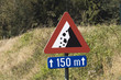 Panneau danger chute de pierres