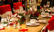 elegant Christmas table setting in red
