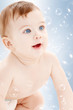 crawling baby boy looking up