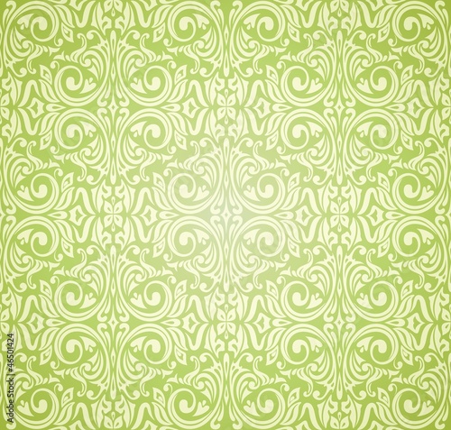 Vintage Wallpaper on Green Vintage Wallpaper Design De Elvil  Vector Royalty Free  46501424