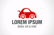 Logo Car. Red toy automobile icon. Vector.