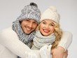 family couple in a winter clothes