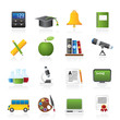Education and school objects icons - vector icon set