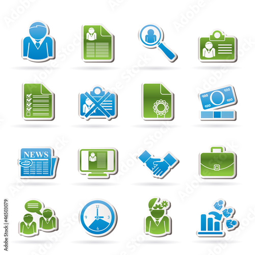 Vector: Employment and jobs icons - vector icon set Employment and jobs icons - vector icon set
