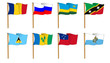 Hand-drawn Flags of the World - letter R & S