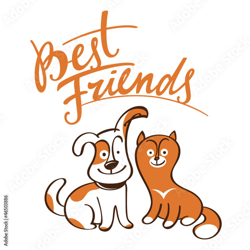 Vector: Best Friends little pets animals dog cat puppy kitten Best Friends little pets animals dog cat puppy kitten