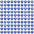 100 Vektor Buttons Icon Set Blau